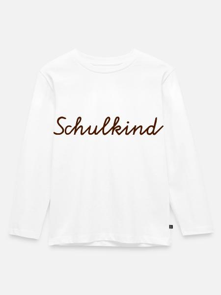 Schulkind - Kinder Premium Bio Langarmshirt - Weiß