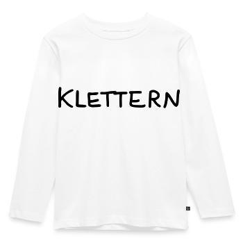 Klettern - Text - Kinder Premium Bio Langarmshirt - Weiß - Vorne - AI Model Kid Female (0cm)