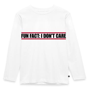 I don't care fact - Kids' Premium Longsleeve Shirt - white - Front - AI Model Kid Female (0cm)