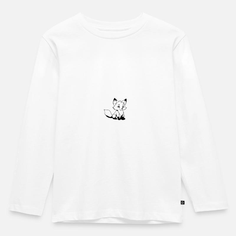 Cute fox as vector illustration - Kids' Premium Longsleeve Shirt - white