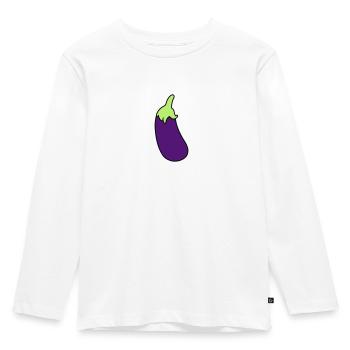 Aubergine - T-shirt manches longues Premium Enfant - blanc - Devant - AI Model Kid Female (0cm)