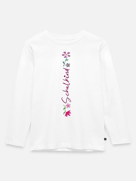 Schulkind 2026 - Kinder Premium Bio Langarmshirt - Weiß