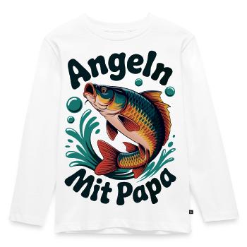 Angeln mit Papa - Kinder Premium Bio Langarmshirt - Weiß - Vorne - AI Model Kid Female (0cm)