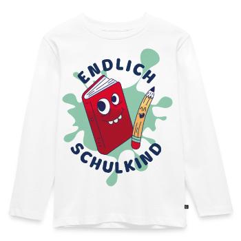 Endlich Schulkind - Erstklässler - Kinder Premium Bio Langarmshirt - Weiß - Vorne - AI Model Kid Female (0cm)