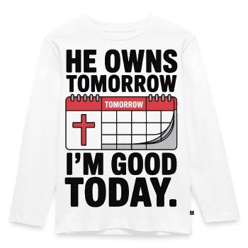 Il possède Demain Je suis bien Aujourd’hui Glaube - T-shirt manches longues Premium Enfant - blanc - Devant - AI Model Kid Female (0cm)