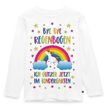 Bye Bye Rainbow Nursery Paillettes de licorne - T-shirt manches longues Premium Enfant - blanc - Devant - AI Model Kid Female (0cm)