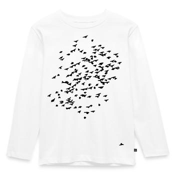 flock of birds - Kinder Premium Bio Langarmshirt - Weiß - Vorne - AI Model Kid Female (0cm)