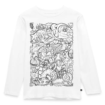 Hidden object garden magic - to color yourself - Kids' Premium Longsleeve Shirt - white - Front - AI Model Kid Female (0cm)