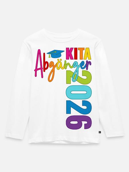 Kita Abgänger 2026 - Kinder Premium Bio Langarmshirt - Weiß