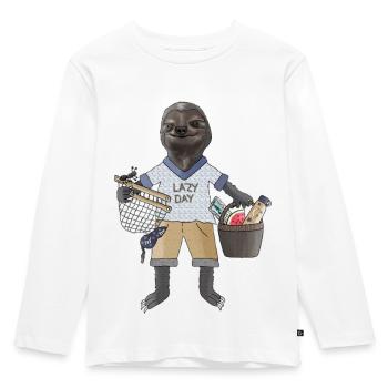 Faultier mit Korb und Hängematte - Kinder Premium Bio Langarmshirt - Weiß - Vorne - AI Model Kid Female (0cm)