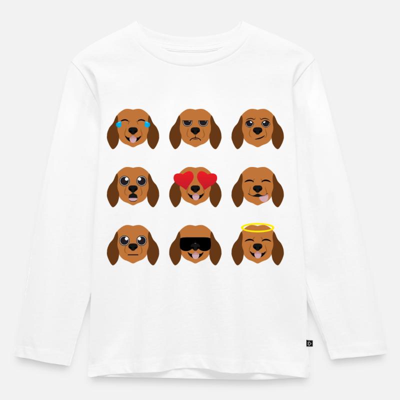 Dackel - Kinder Premium Bio Langarmshirt - Weiß