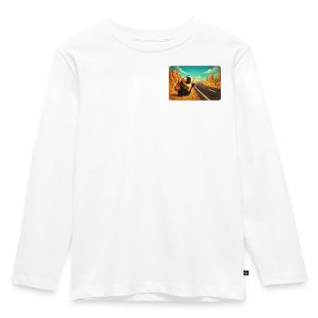 Choupie hitchhiking on desert roads - Kids' Premium Longsleeve Shirt - white - Front - AI Model Kid Female (0cm)