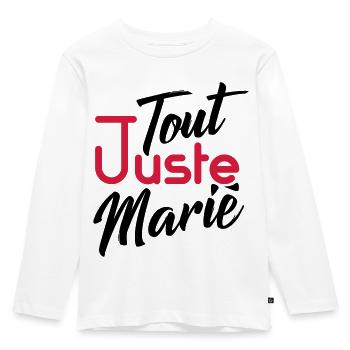 tout juste marié - homme - T-shirt manches longues Premium Enfant - blanc - Devant - AI Model Kid Female (0cm)
