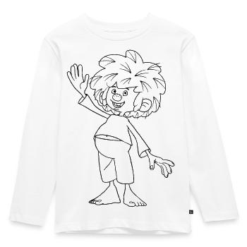 Pumuckl Outline Fröhlicher Pumuckl - Kinder Premium Bio Langarmshirt - Weiß - Vorne - AI Model Kid Female (0cm)