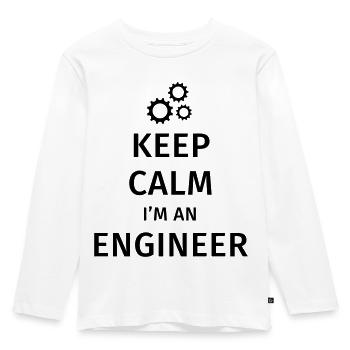 Keep Calm I'm an Engineer - Kinder Premium Bio Langarmshirt - Weiß - Vorne - AI Model Kid Female (0cm)
