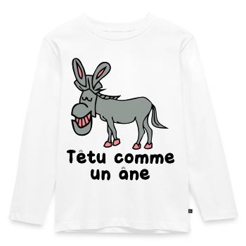 ornery - Kids' Premium Longsleeve Shirt - white - Front - AI Model Kid Female (0cm)