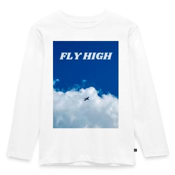 Fly high. Print with realistic photo. - Kids' Premium Longsleeve Shirt - white - Front - AI Model Kid Female (0cm)