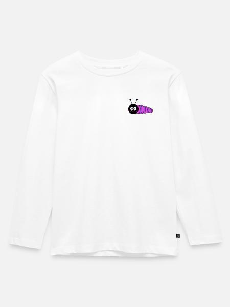 Raupe - Kinder Premium Bio Langarmshirt - Weiß