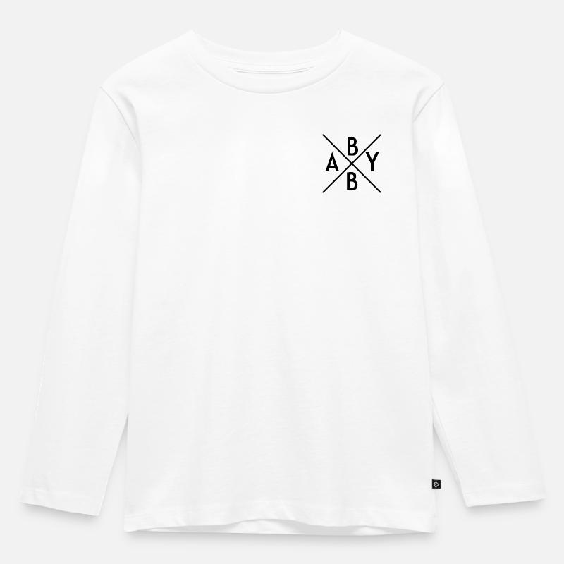 Baby Monogram - Kinder Premium Bio Langarmshirt - Weiß