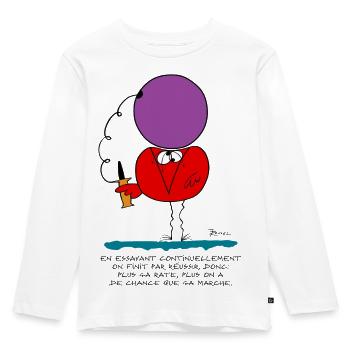 Indem wir ständig versuchen, ... - Kinder Premium Bio Langarmshirt - Weiß - Vorne - AI Model Kid Female (0cm)