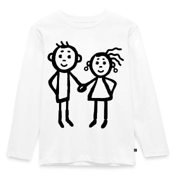 Couple - siblings - Kids' Premium Longsleeve Shirt - white - Front - AI Model Kid Female (0cm)