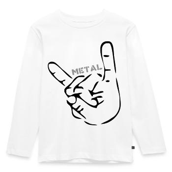 Heavy Metal French Fork - Kids' Premium Longsleeve Shirt - white - Front - AI Model Kid Female (0cm)