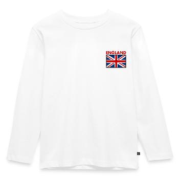 England - Kinder Premium Bio Langarmshirt - Weiß - Vorne - AI Model Kid Female (0cm)