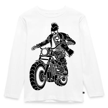 Der schwarze Biker aus der Hölle - Kinder Premium Bio Langarmshirt - Weiß - Vorne - AI Model Kid Female (0cm)