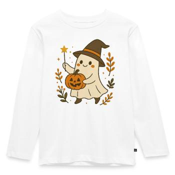 Ein hexenhaftes kleines Gespenst - Kinder Premium Bio Langarmshirt - Weiß - Vorne - AI Model Kid Female (0cm)