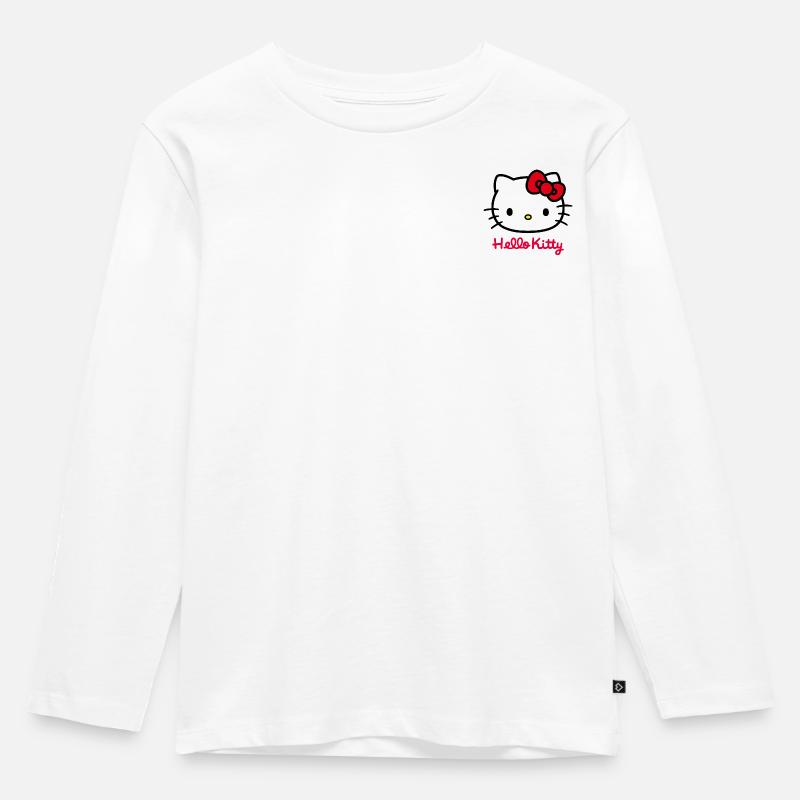 Hello Kitty Klassisches Portrait - Kinder Premium Bio Langarmshirt - Weiß