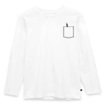 Brusttasche mit Bleistift - Kinder Premium Bio Langarmshirt - Weiß - Vorne - AI Model Kid Female (0cm)