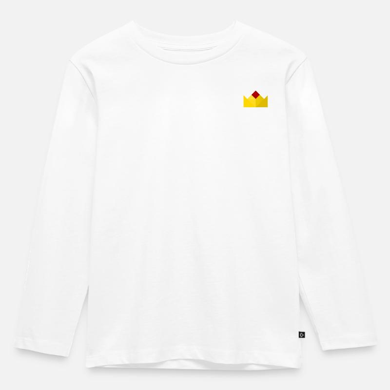 Krone - Tangram - Kinder Premium Bio Langarmshirt - Weiß