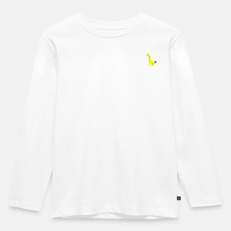 Giraffe - Tangram - Kinder Premium Bio Langarmshirt - Weiß