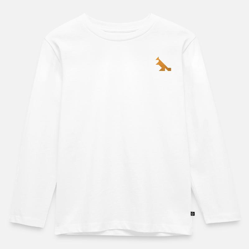 Känguru - Tangram - Kinder Premium Bio Langarmshirt - Weiß