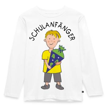 School Beginners - Boy with ABC Sugar Cone - Kids' Premium Longsleeve Shirt - white - Front - AI Model Kid Female (0cm)