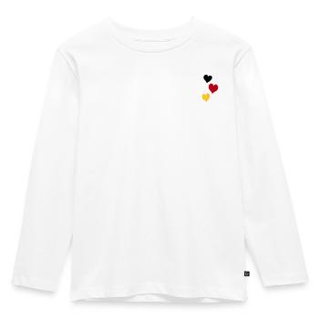 Three Hearts - Kids' Premium Longsleeve Shirt - white - Front - AI Model Kid Female (0cm)