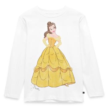 Belle Motiv Im Vintage Look - Kinder Premium Bio Langarmshirt - Weiß - Vorne - AI Model Kid Female (0cm)