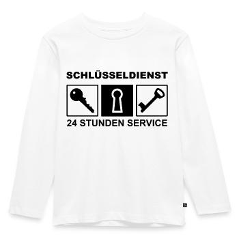 Schlüsseldienst - 24 Stunden Service - Kinder Premium Bio Langarmshirt - Weiß - Vorne - AI Model Kid Female (0cm)