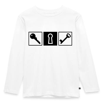 Key lock - Kids' Premium Longsleeve Shirt - white - Front - AI Model Kid Female (0cm)