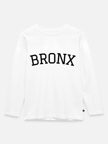 Bronx full black - Kinder Premium Bio Langarmshirt - Weiß