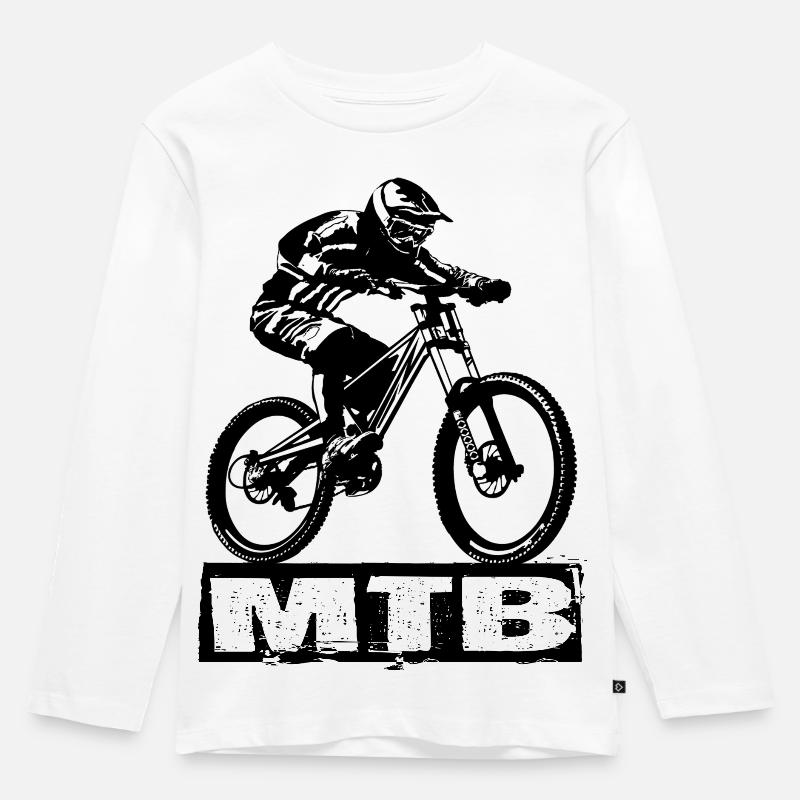 MTB - Kinder Premium Bio Langarmshirt - Weiß