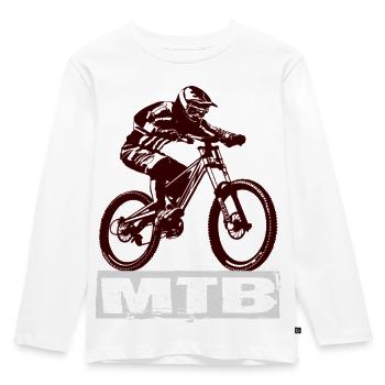 MTB - Kinder Premium Bio Langarmshirt - Weiß - Vorne - AI Model Kid Female (0cm)
