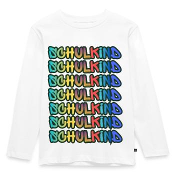 Schulkind Graffiti Farbverlauf - Kinder Premium Bio Langarmshirt - Weiß - Vorne - AI Model Kid Female (0cm)