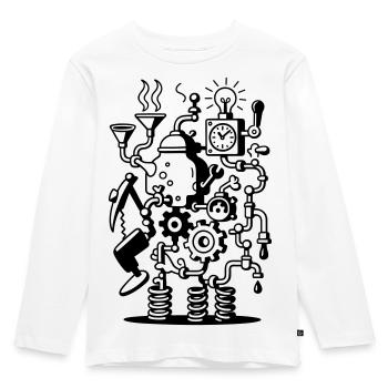 Crazy Machine - Kinder Premium Bio Langarmshirt - Weiß - Vorne - AI Model Kid Female (0cm)