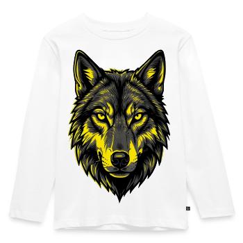 Der Alpha - Kinder Premium Bio Langarmshirt - Weiß - Vorne - AI Model Kid Female (0cm)