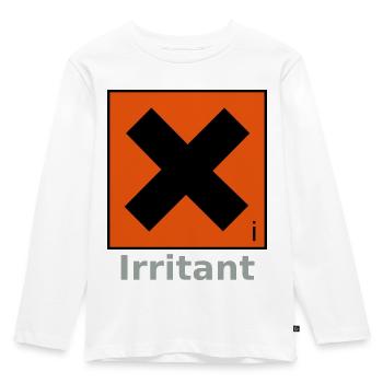 Irritant Safety Symbol - Kids' Premium Longsleeve Shirt - white - Front - AI Model Kid Female (0cm)