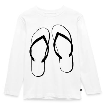 Tongs - T-shirt manches longues Premium Enfant - blanc - Devant - AI Model Kid Female (0cm)