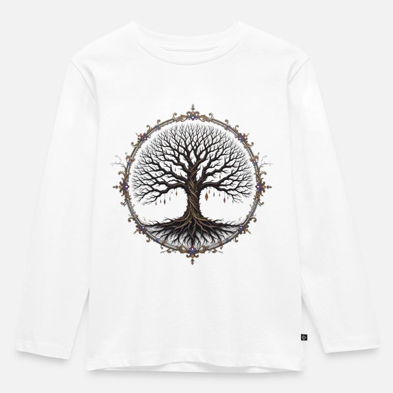 Zierbaum - Kinder Premium Bio Langarmshirt - Weiß