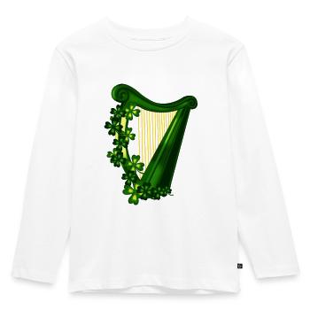Irische Harfe lustige St. Patricks Day Geschenke für Harfe p - Kinder Premium Bio Langarmshirt - Weiß - Vorne - AI Model Kid Female (0cm)