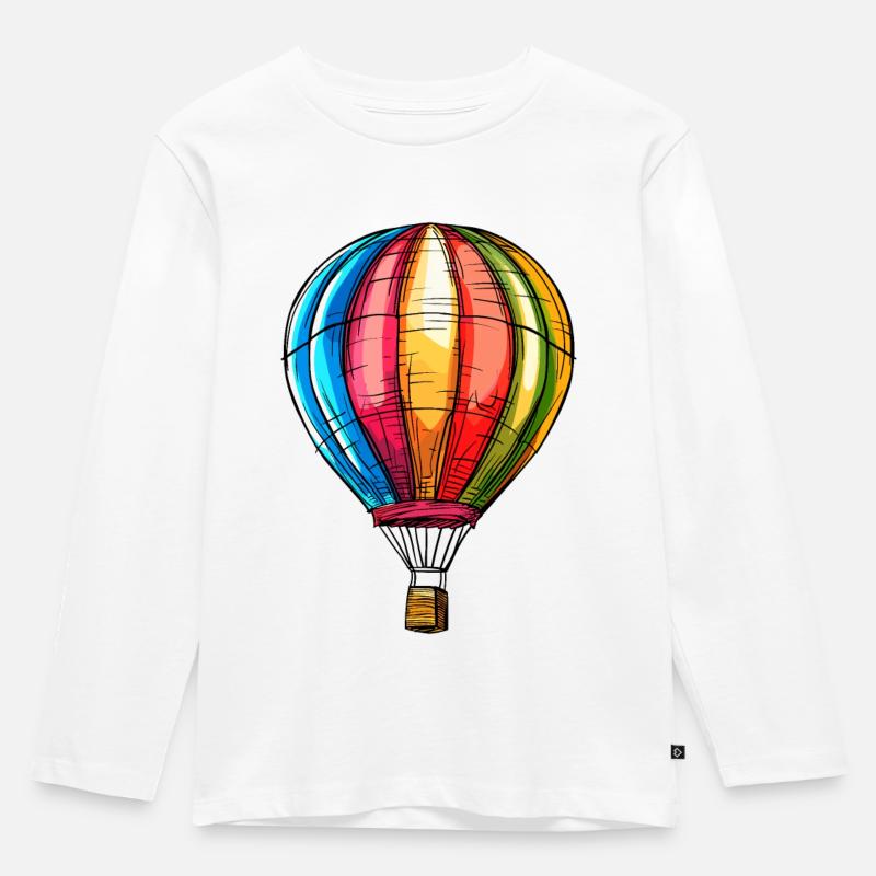 Heißluftballon - Kinder Premium Bio Langarmshirt - Weiß